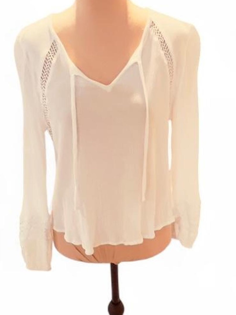 Hollister Romantic White Lace Detail Blouse